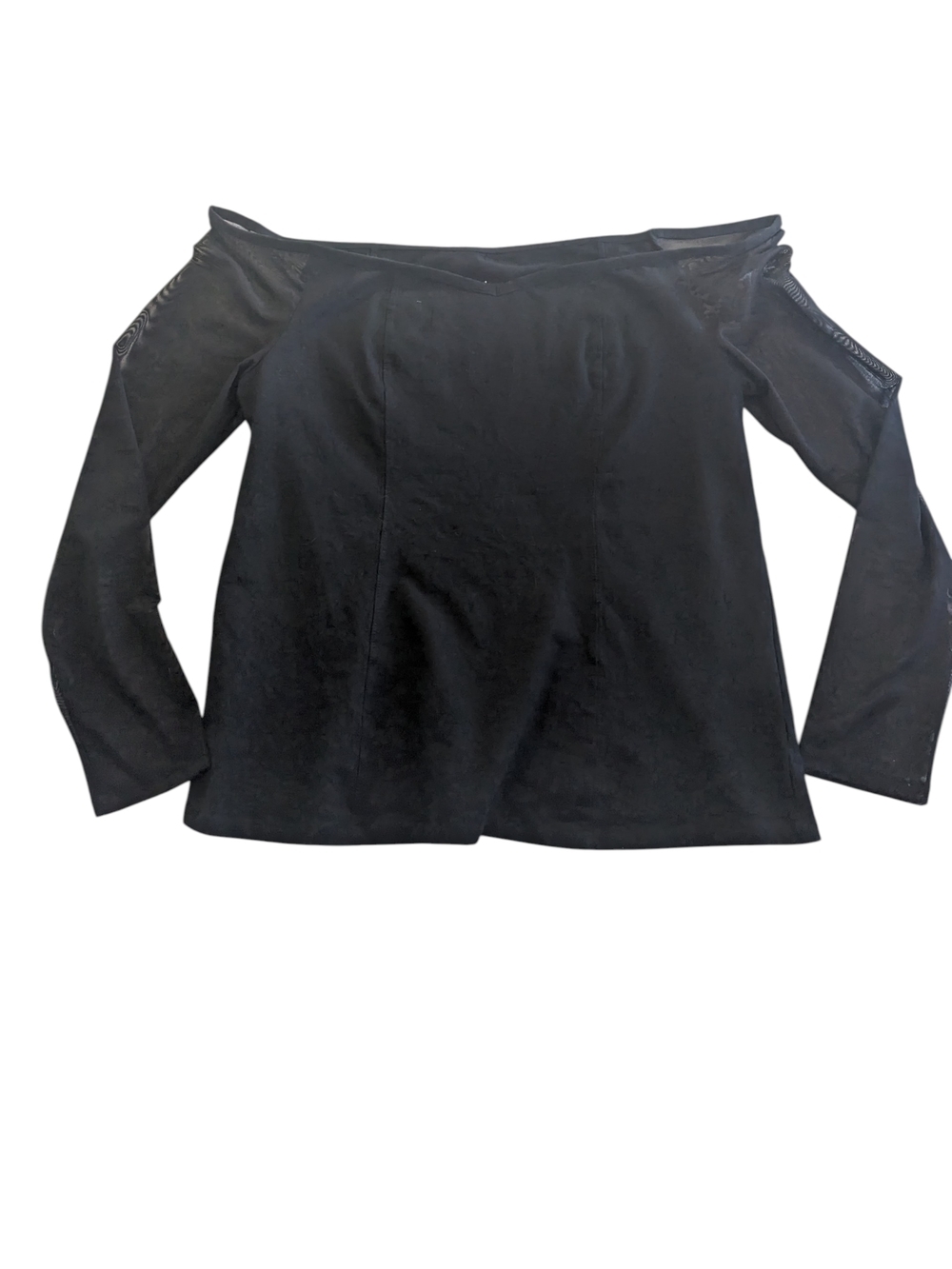 Torrid Black Women's Off-the-Shoulder Long Sleeve Crop Top Sheet Sleeves Size 1X
